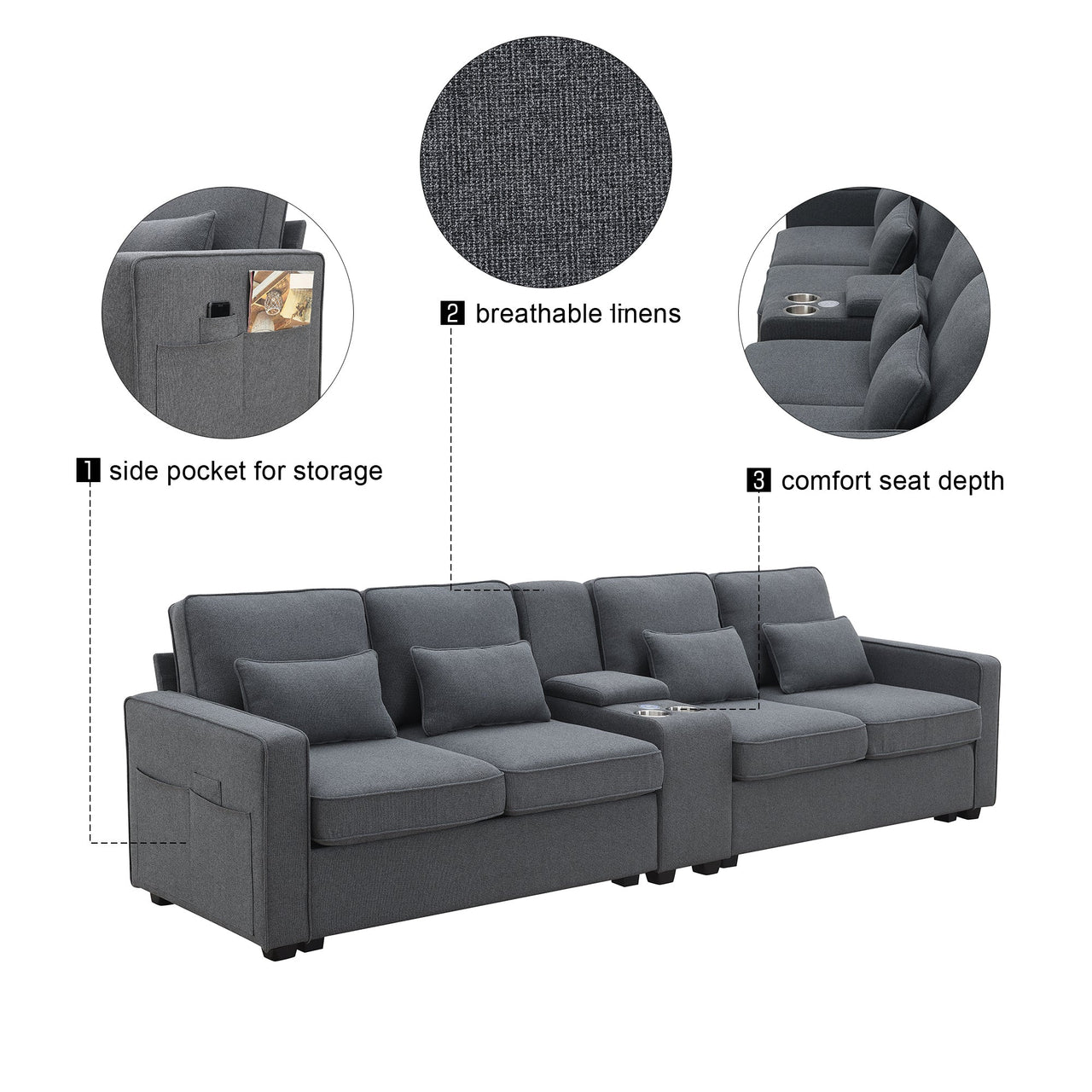 HAVLON 114" Sectional Sofa