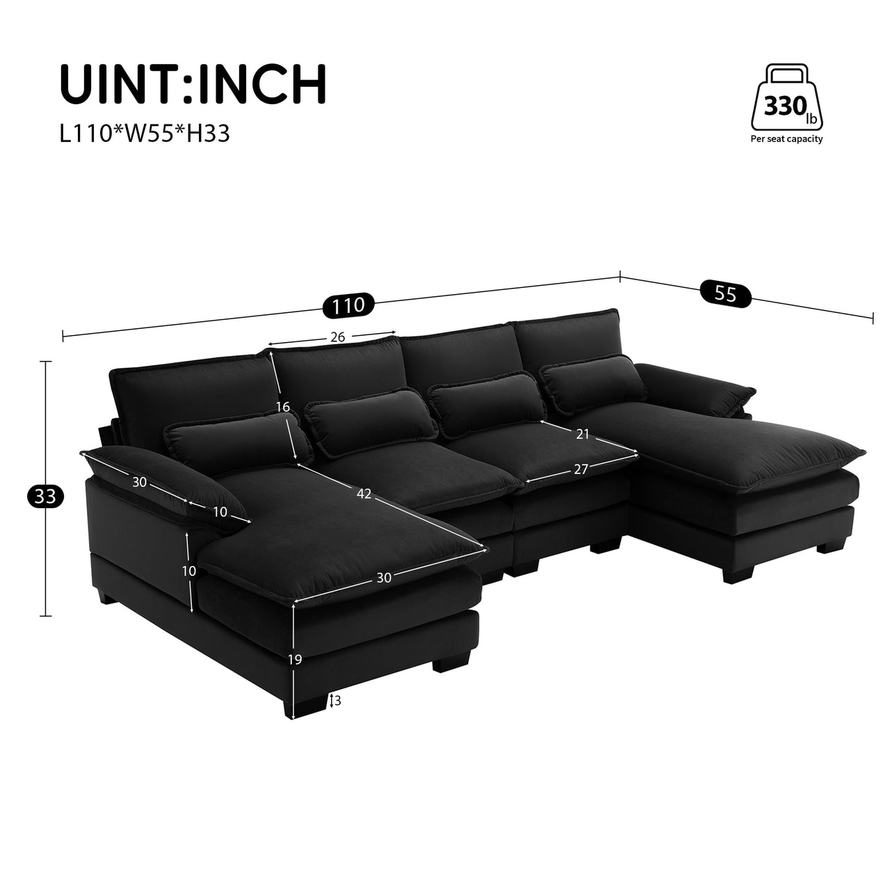 MYRIXA 110" Sectional Sofa