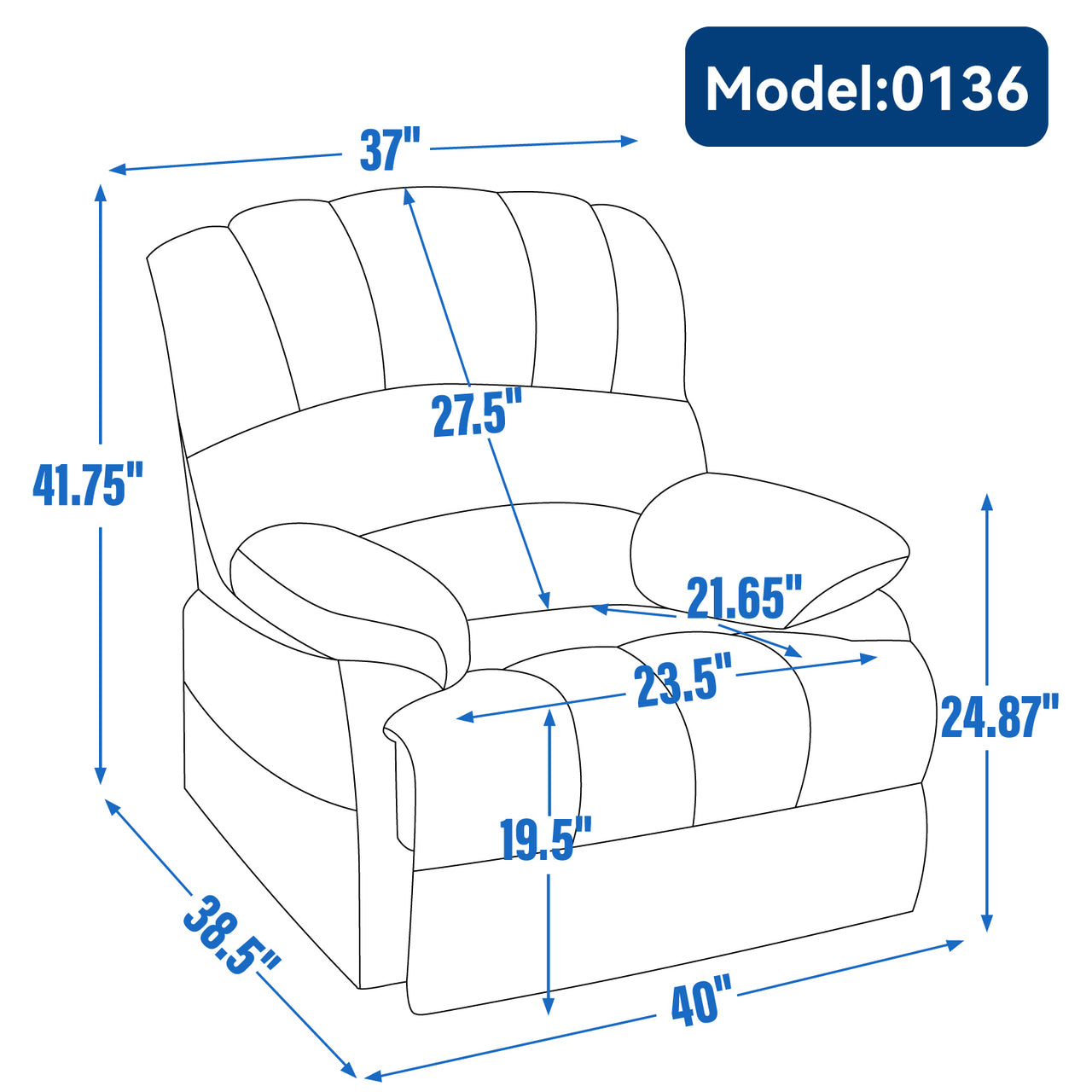 COZYLift 40" Manual Recliner - 0136