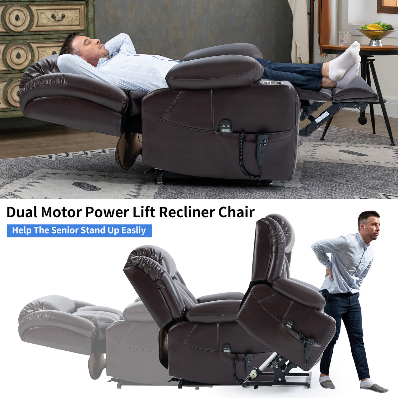 COZYLift 39" Recliner with Heat Massage - 7717