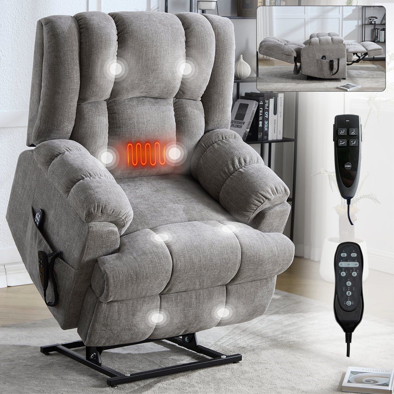 COZYLift 38" Recliner with Heat Massage - 8500 XL