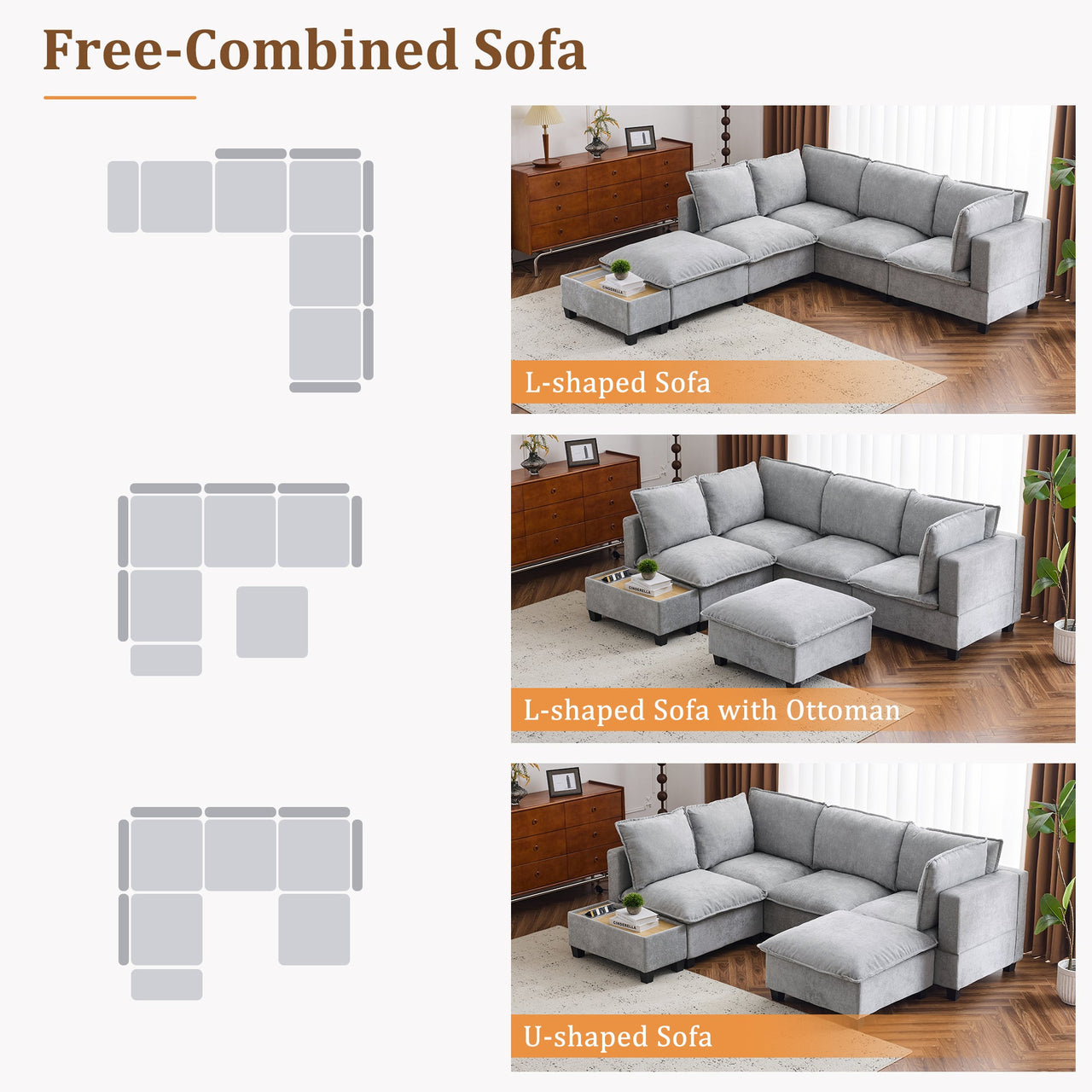 OPHYLEX 90" Sectional Sofa