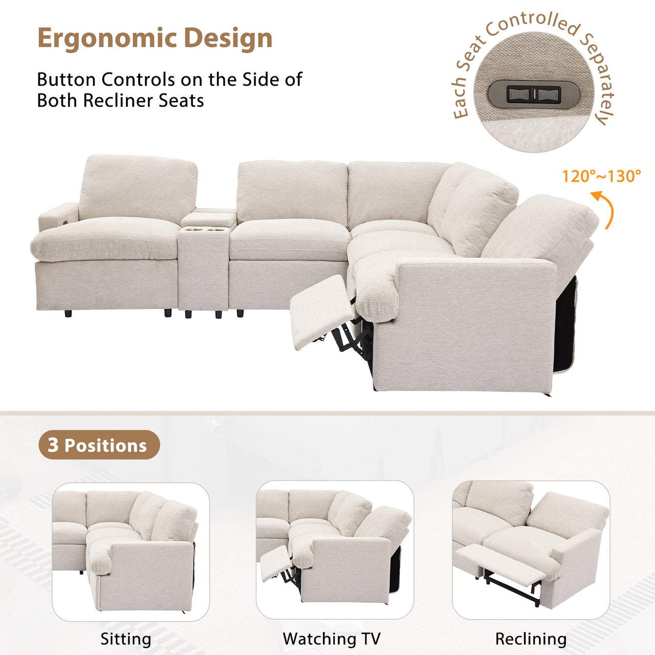 XAVORA 104" Sectional Sofa