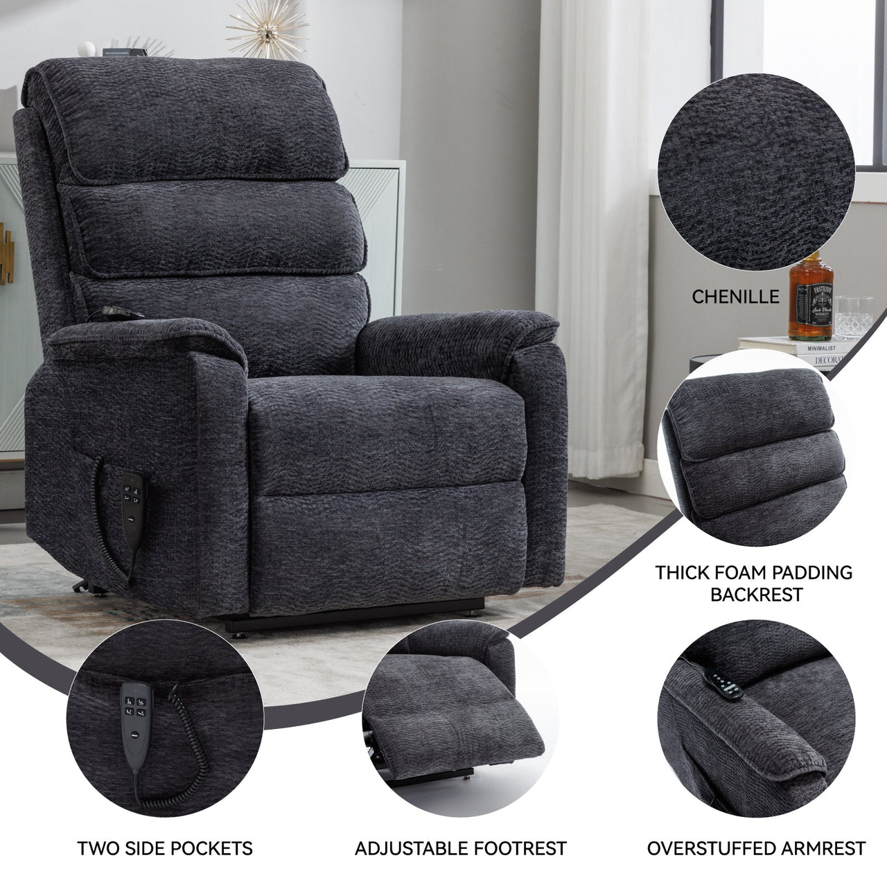 COZYLift 35" Recliner with Heat Massage - 7880