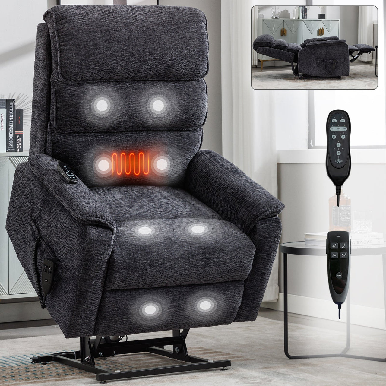 COZYLift 35" Recliner with Heat Massage - 7880