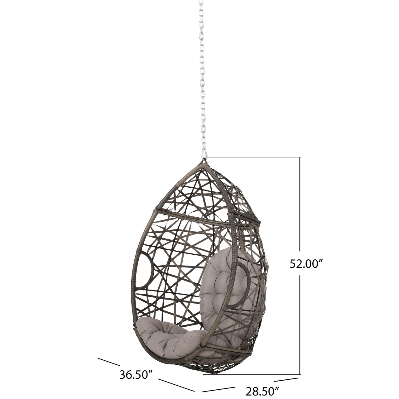 BRYVEXO 37" Hanging Chair With 8FT Chain