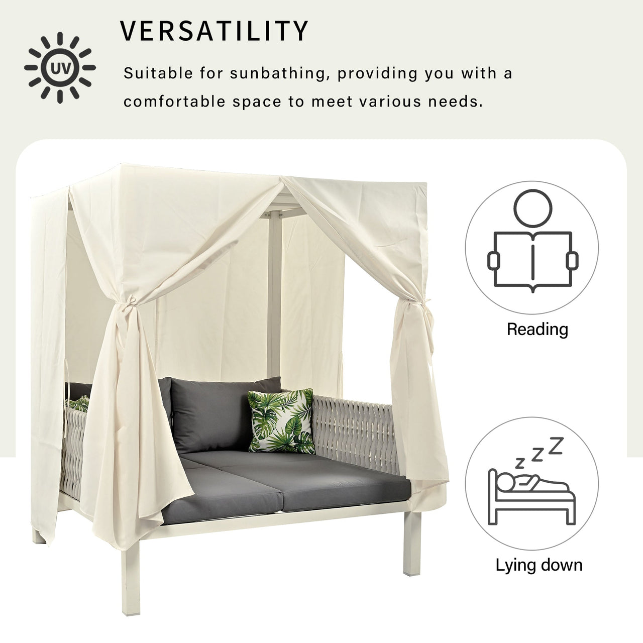 TREXOR 57" Sunbed with Curtains
