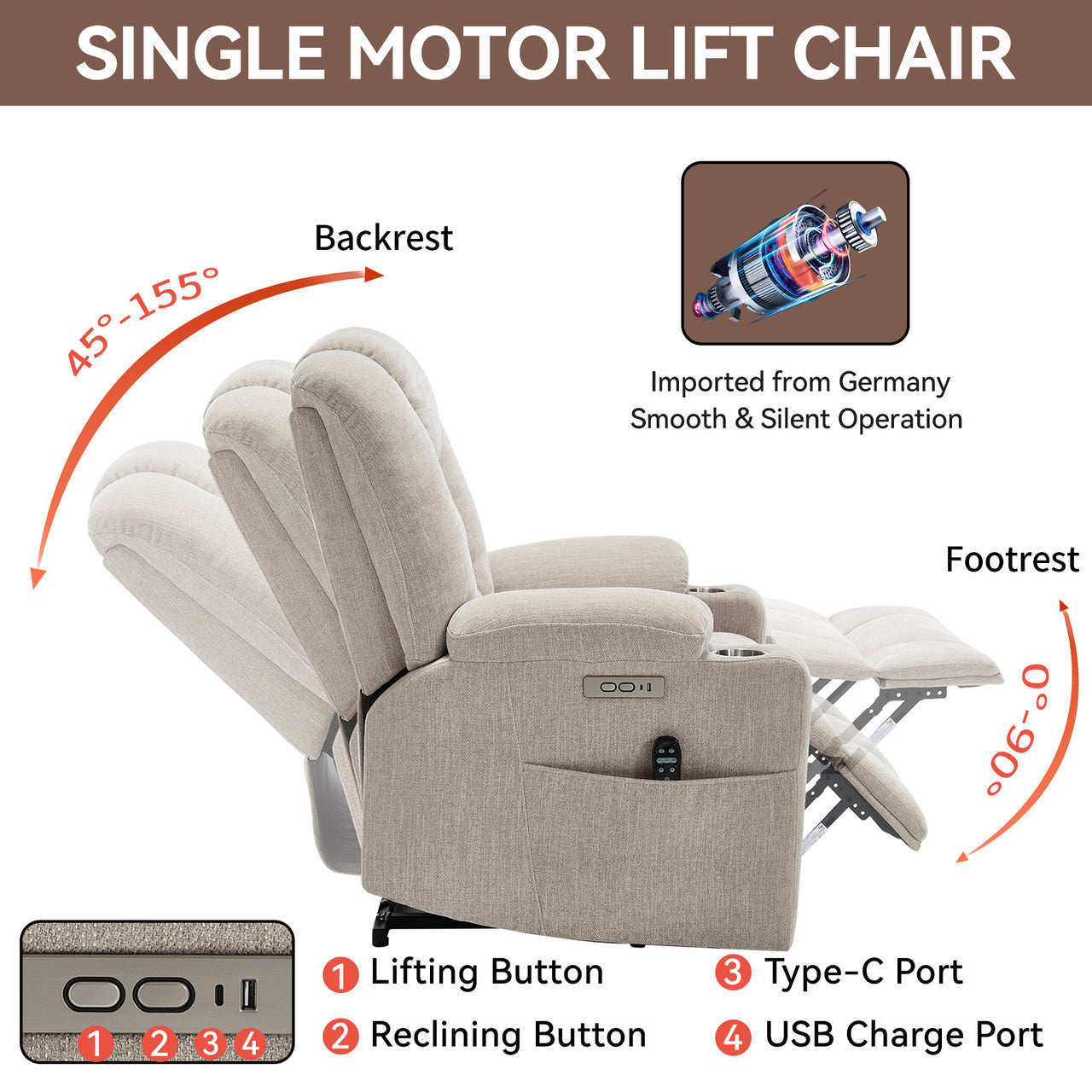 COZYLift 34" Recliner with Heat Massage - 1971