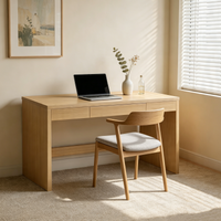Thumbnail for 47 Inch Computer Desk and Writing Table – Farmhouse Home Office Desk with Drawer, Study Desk for Bedroom, Writing and Home Office Table