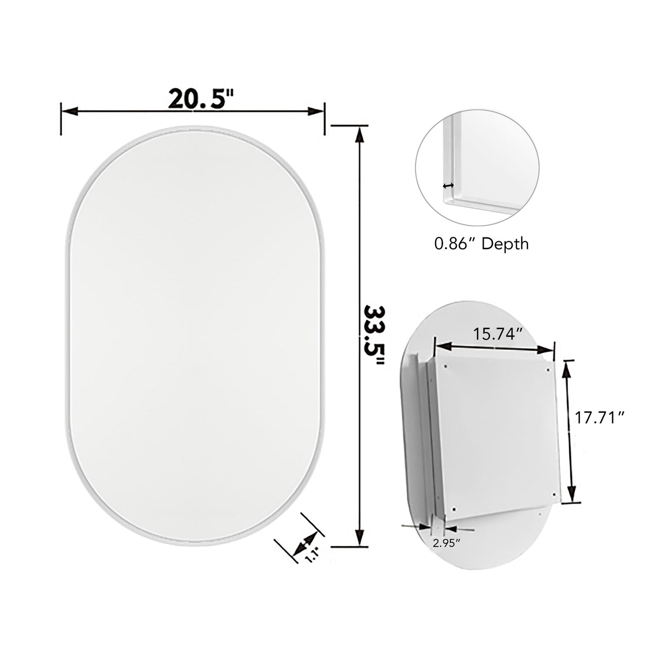 ZYNVEX 33" Wall Mirror