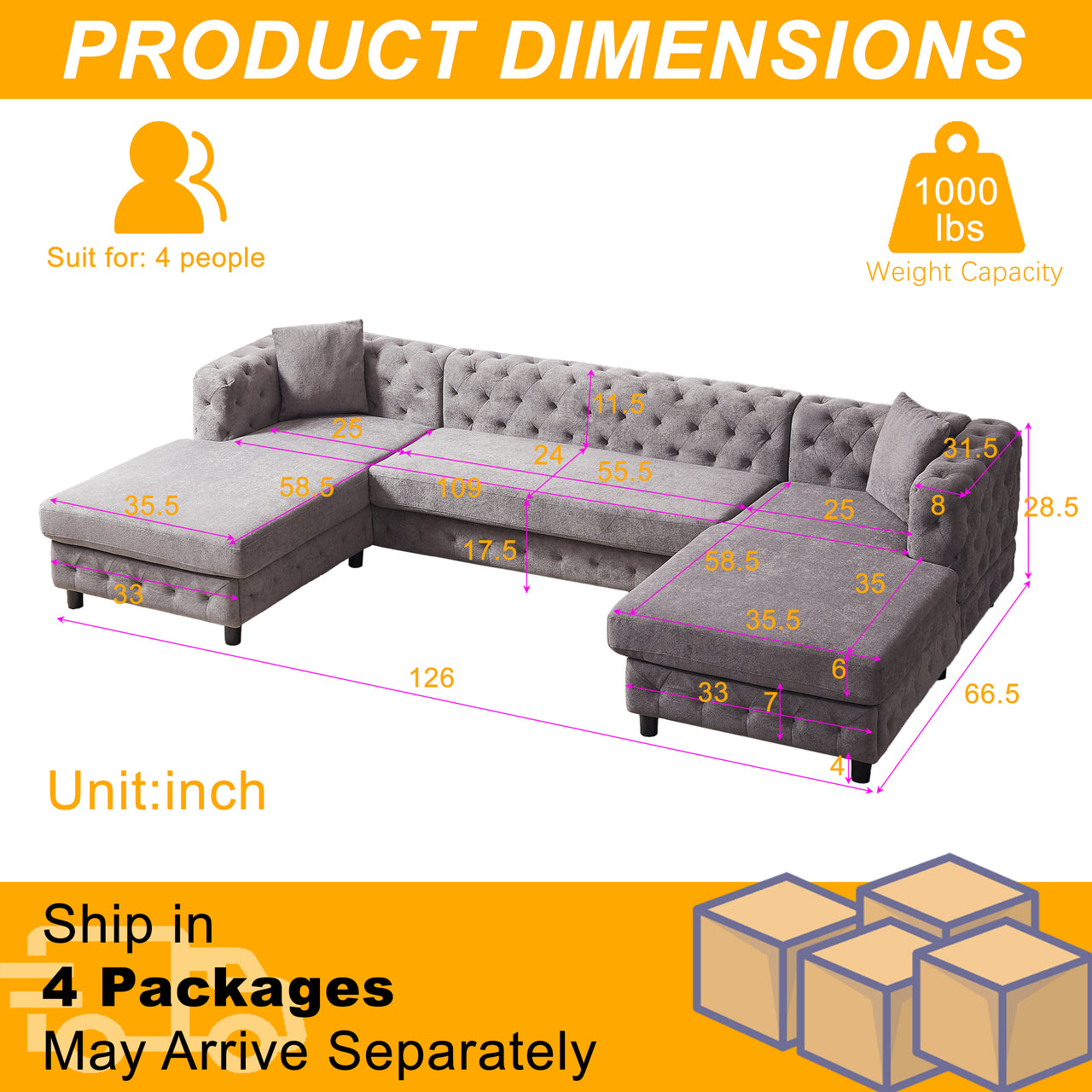 ABIGAIL 126" Sofa