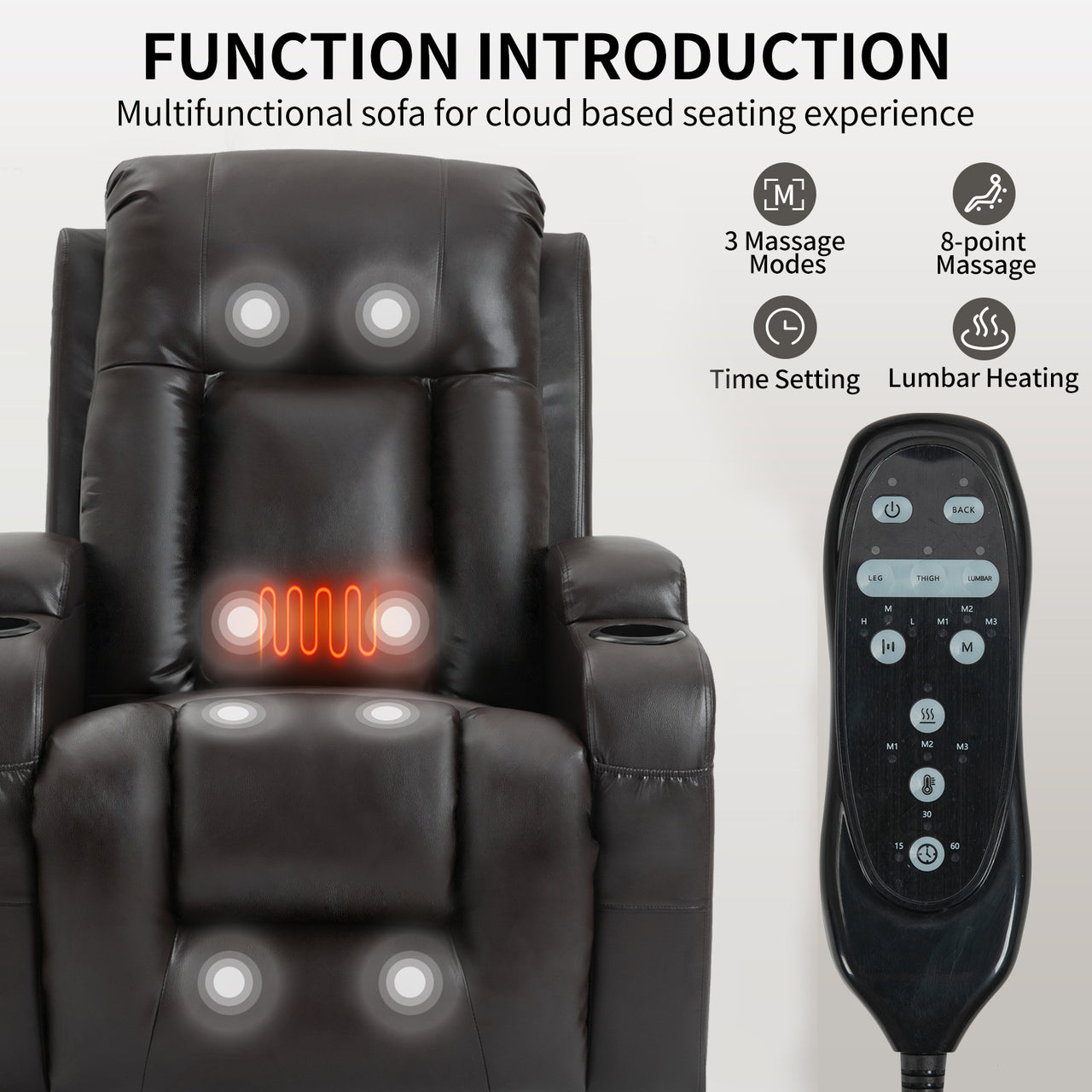 COZYLift 40" Recliner with Heat Massage - 0988