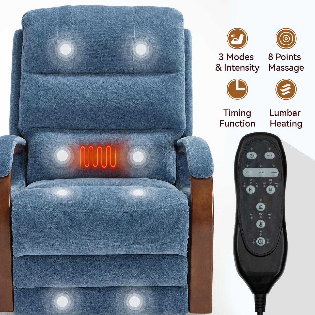 COZYLift 30" Recliner with Heat Massage - 6755