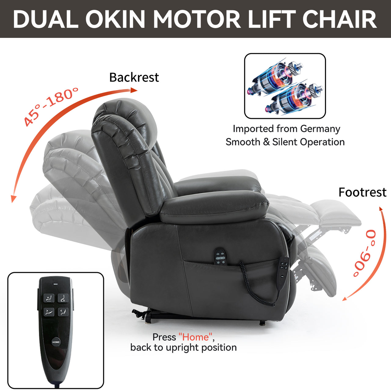 COZYLift 36" Recliner with Heat Massage - 5516