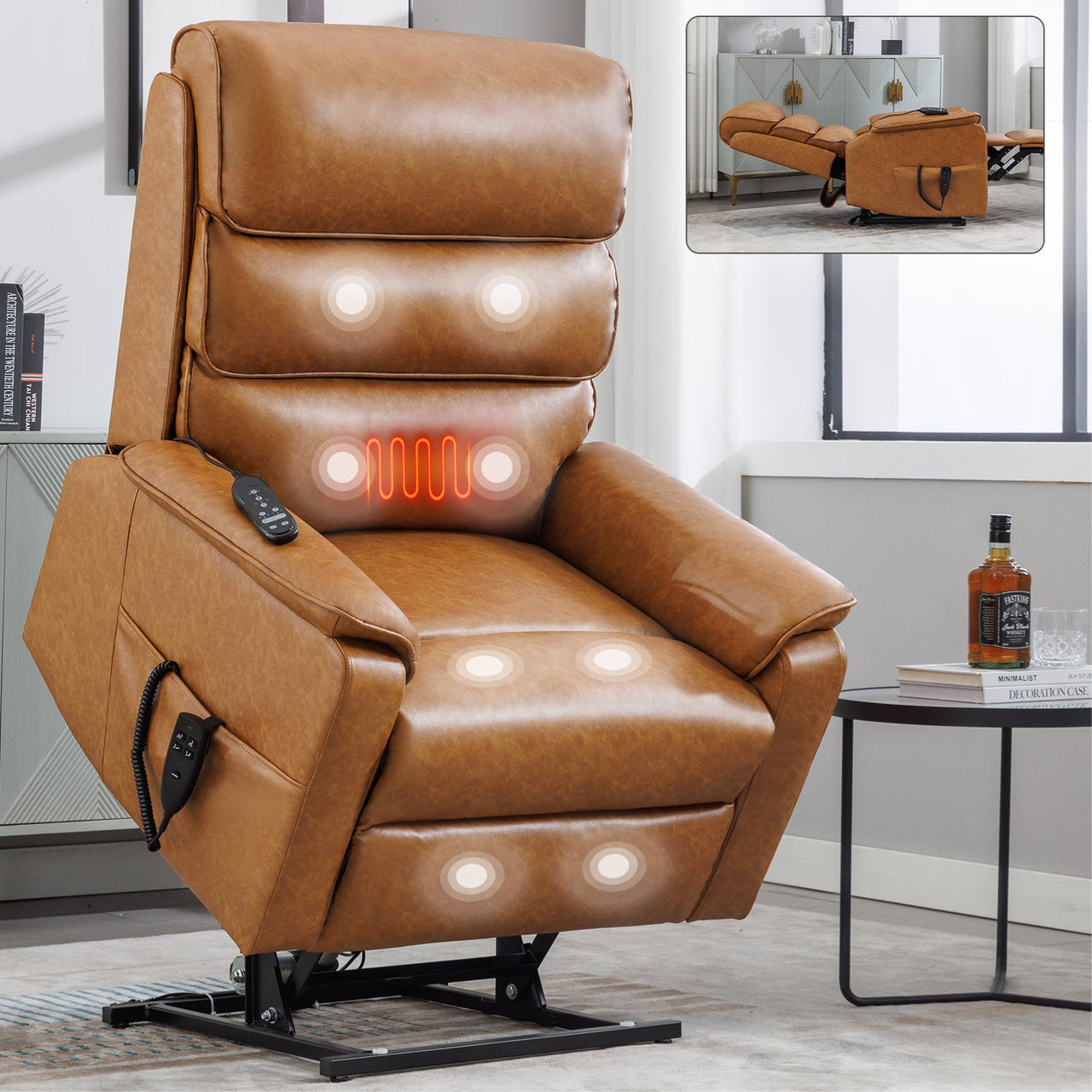 COZYLift 35" Recliner with Heat Massage - 7880