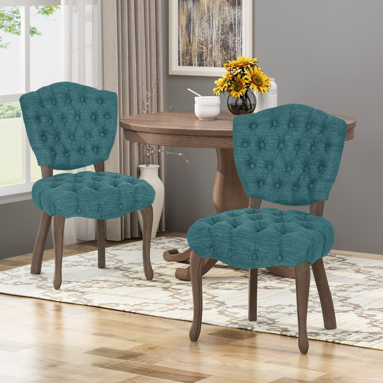 KYROVEXTA 21" Tufted Chair 2 Pcs