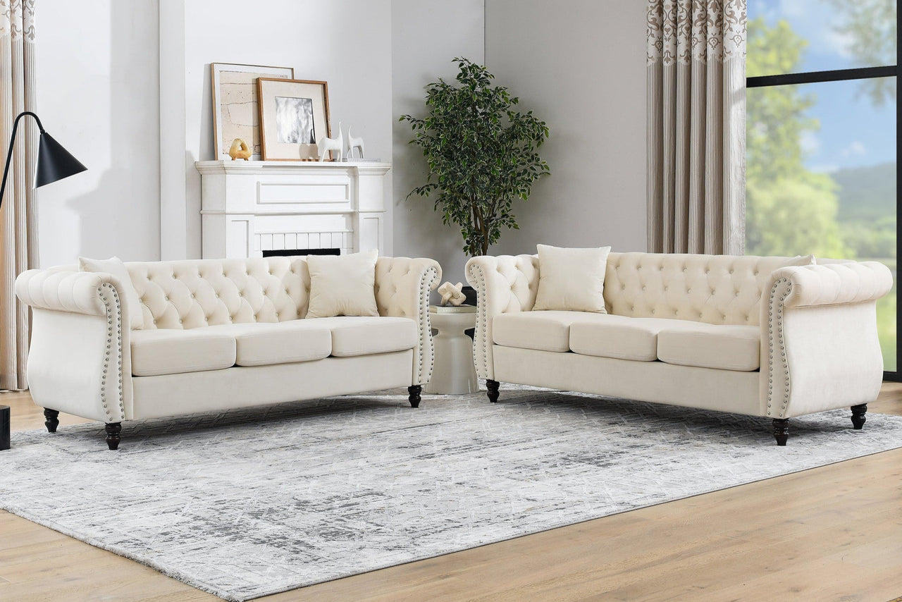 ROSALIND 80" Chesterfield Sofa Set