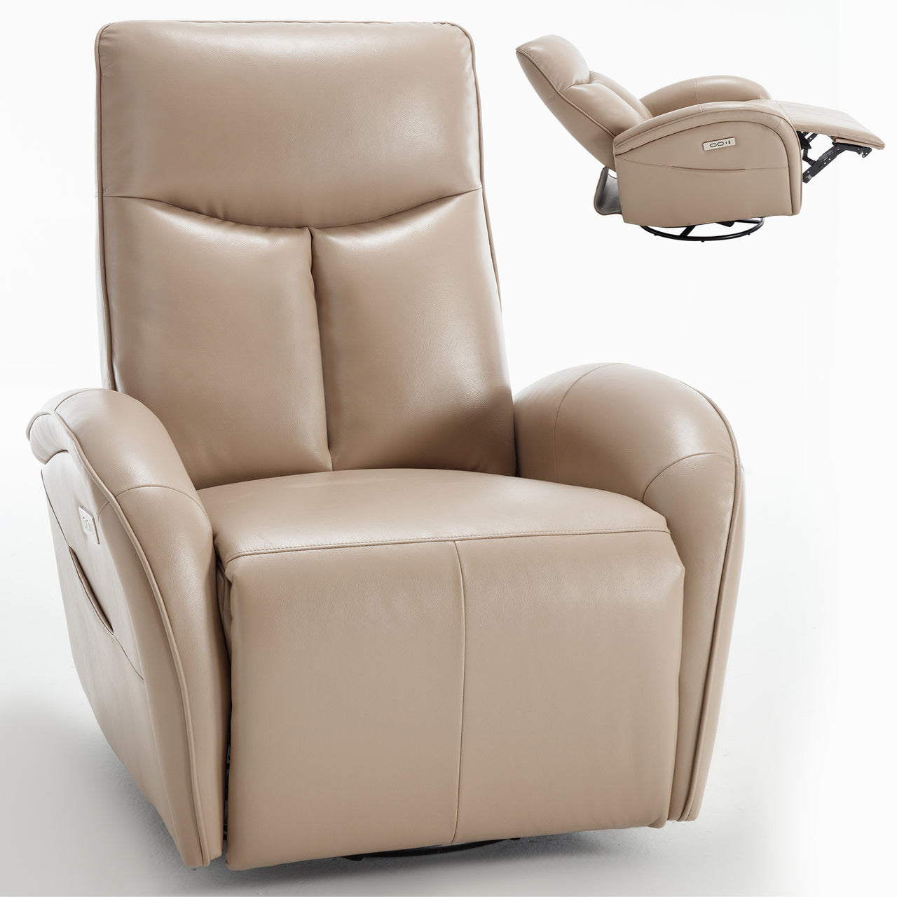 JORVEXIS 37" Swivel Rocking Recliner Chair