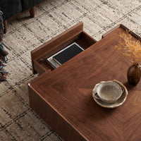 Thumbnail for BRENZIA Square Walnut Coffee Table