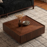 Thumbnail for BRENZIA Square Walnut Coffee Table