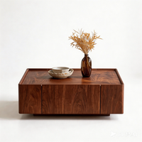 Thumbnail for BRENZIA Square Walnut Coffee Table