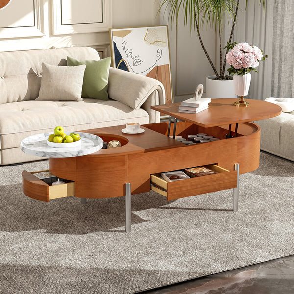 KRAVON Sleek Storage Coffee Table