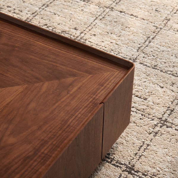 BRENZIA Square Walnut Coffee Table