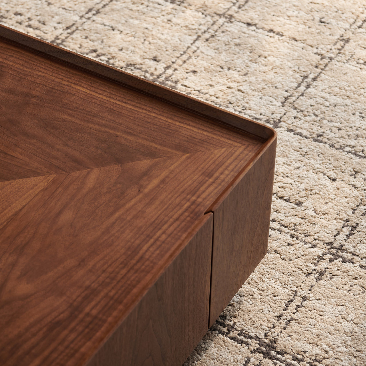 BRENZIA Square Walnut Coffee Table