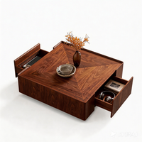 Thumbnail for BRENZIA Square Walnut Coffee Table