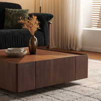Thumbnail for BRENZIA Square Walnut Coffee Table