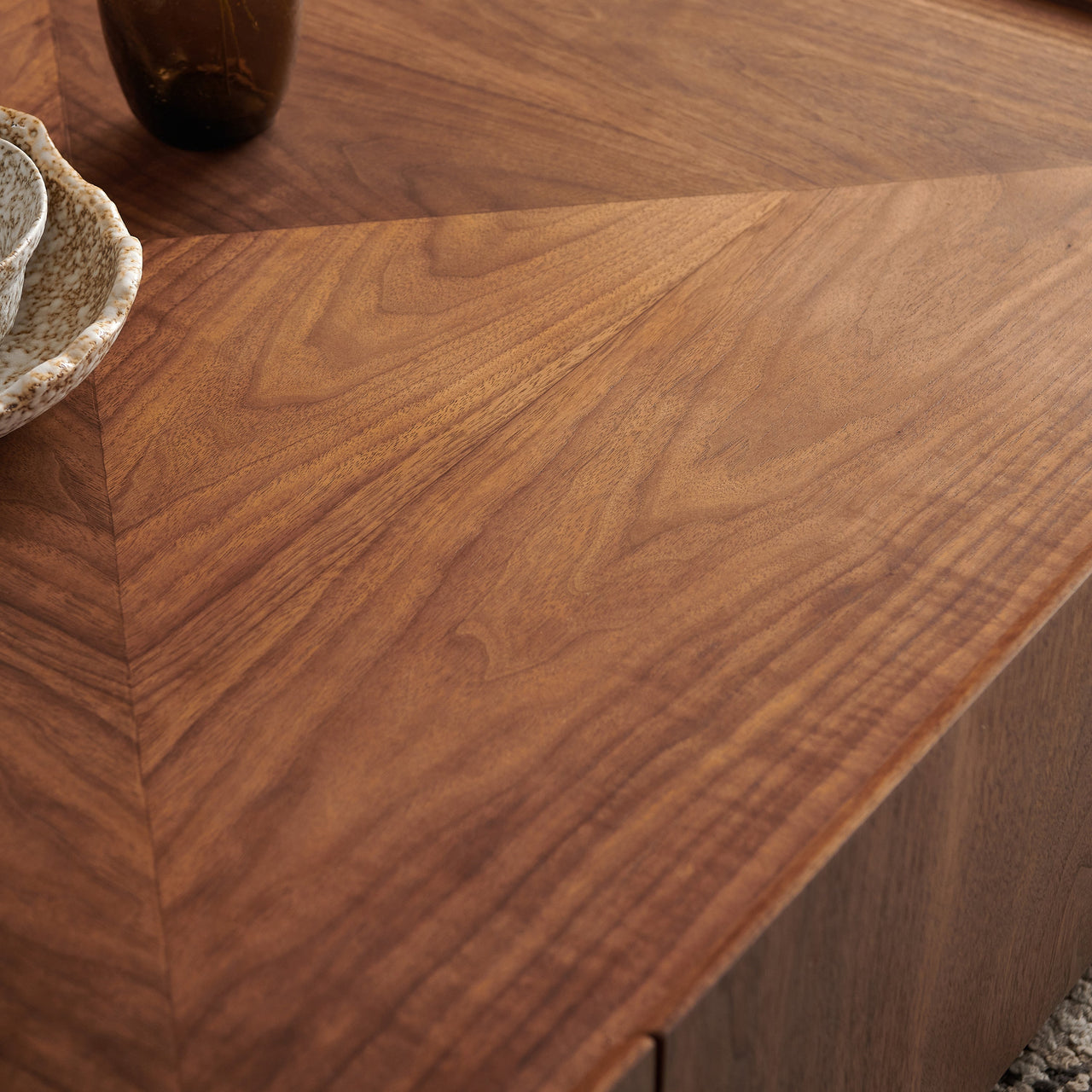 BRENZIA Square Walnut Coffee Table